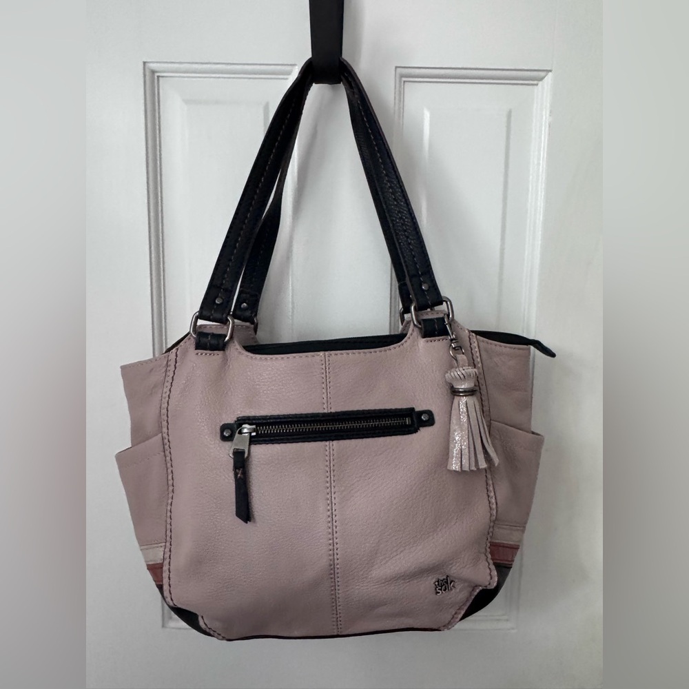 Gorgeous SAK leather color block hobo bag.
